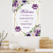 Boho Watercolor Summer Blume Gold Frame Wedding Poster (Küche)