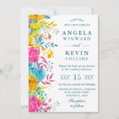 Boho Watercolor Summer Blume Hochzeit Einladung (Vorderseite)