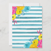 Boho Watercolor Summer Blume Hochzeit Einladung (Rückseite)