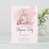 Boho Watercolor Teepee Zelt Sleepover Party Einladung (Stehend Vorderseite)