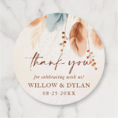 Boho Watercolor Terracotta Pampas Grass Vielen Dan Geschenkanhänger (Rückseite)