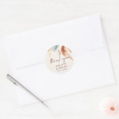Boho Watercolor Terracotta Pampas Grass Vielen Dan Runder Aufkleber (Umschlag)