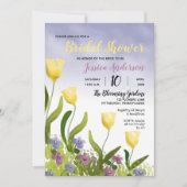 Boho Watercolor Tulips | Brautparty von Violetten Einladung (Vorderseite)