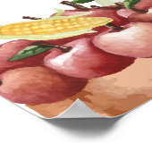 Boho Watercolor Veggie Frucht Babydusche Willkomme Poster (Ecke)