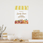 Boho Watercolor Veggie Frucht Babydusche Willkomme Poster (Küche)