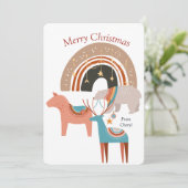 Boho Watercolor Weihnachtskarte Save The Date (Stehend Vorderseite)