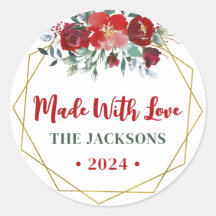 Boho Watercolor Weihnachtsmann Familienname