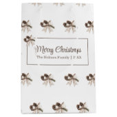 Boho Watercolor Weihnachtsmuster Mittlere Geschenktüte (Vorderseite)