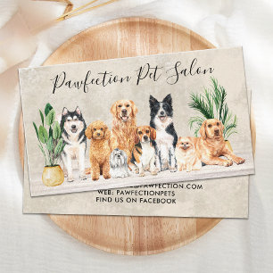 Boho Watercolor Welpe Hunde Haustiere Sitter Dog G Visitenkarte