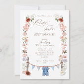 Boho Watercolor Western Little Cowboy Baby Dusche Einladung (Vorderseite)