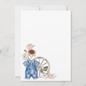 Boho Watercolor Western Little Cowboy Baby Dusche Einladung (Rückseite)