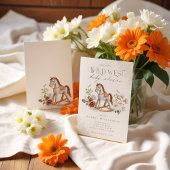 Boho Watercolor Western Rocking Horse Babydusche Einladung