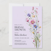 Boho Watercolor Whimsical Wildblume Brautparty Einladung (Vorderseite)