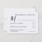 Boho Watercolor Wild Blume & Black Wedding RSVP (Rückseite)