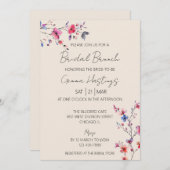 Boho Watercolor Wild Blume Bridal Brunch Beige Einladung (Vorne/Hinten)