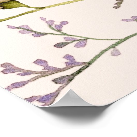 Boho Watercolor Wildblume Babydusche Willkommen Poster (Ecke)