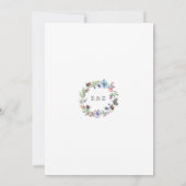 Boho Watercolor Wildblume Botanische Hochzeit Einladung (Rückseite)