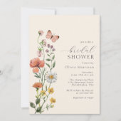 Boho Watercolor Wildblume Brautparty Script Einladung (Vorderseite)