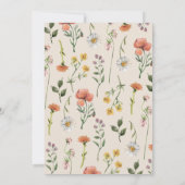 Boho Watercolor Wildblume Brautparty Script Einladung (Rückseite)