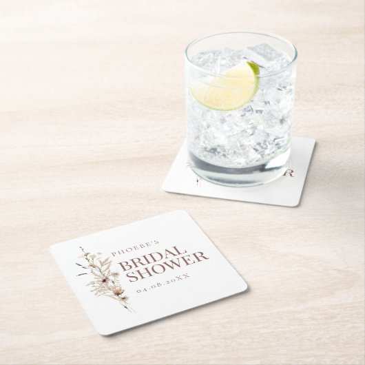 Boho Watercolor Wildblume Brautparty Untersetzer (Vor Ort)