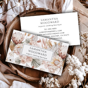 Boho Watercolor Wildblume Closing Boutique Visitenkarte