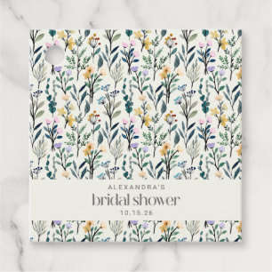 Boho Watercolor Wildblume Custom Brautparty Geschenkanhänger