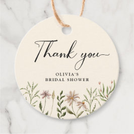 Boho Watercolor Wildblume Danke Ihnen für Tags Geschenkanhänger