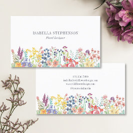 Boho Watercolor Wildblume Floral Designer Visitenkarte