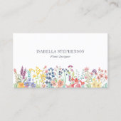 Boho Watercolor Wildblume Floral Designer Visitenkarte (Vorderseite)