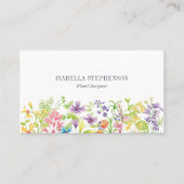 Boho Watercolor Wildblume Floral Designer Visitenkarte (Vorderseite)