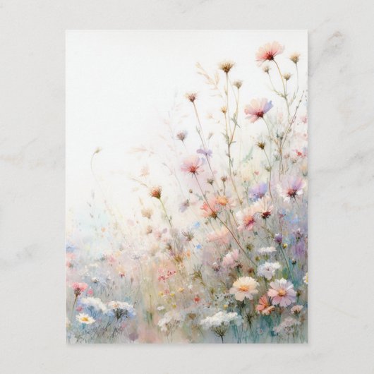 Boho Watercolor Wildblume Floral Personalize Begleitkarte (Rückseite)