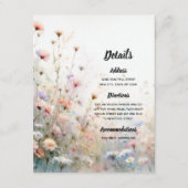 Boho Watercolor Wildblume Floral Personalize Begleitkarte (Vorderseite)