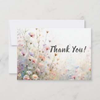 Boho Watercolor Wildblume Floral Personalize Dankeskarte