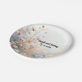 Boho Watercolor Wildblume Floral Personalize Pappteller (Schrägansicht)