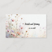 Boho Watercolor Wildblume Floral Personalize Platzkarte (Rückseite)