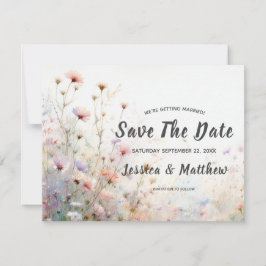 Boho Watercolor Wildblume Floral Personalize Save The Date