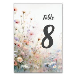 Boho Watercolor Wildblume Floral Personalize Tischnummer