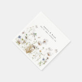 Boho Watercolor Wildblume Gastgeschenk Hochzeit Ba Serviette (Ecke)