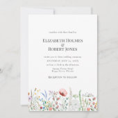 Boho Watercolor Wildblume Hochzeit Einladung (Vorderseite)