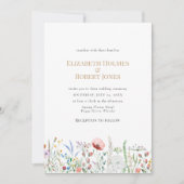 Boho Watercolor Wildblume Hochzeit Einladung (Vorderseite)