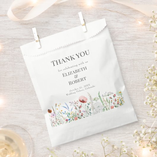 Boho Watercolor Wildblume Meadow Geschenktütchen (Ausgeschnitten)