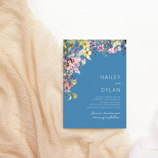 Boho Watercolor Wildblume Meadow Wedding Einladung