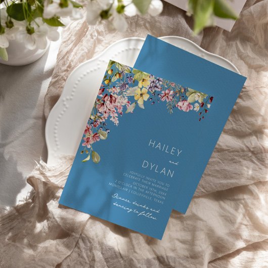 Boho Watercolor Wildblume Meadow Wedding Einladung