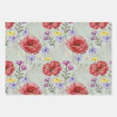 Boho Watercolor Wildblume Pattern Geschenkpapier Set (Vorderseite)