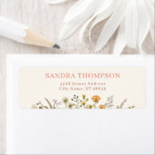 Boho Watercolor Wildblume Rücksendeadresse (Insitu)