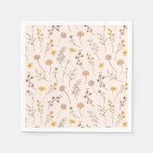 Boho Watercolor Wildblume Serviette (Vorderseite)