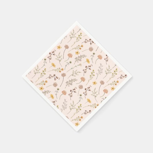 Boho Watercolor Wildblume Serviette (Ecke)