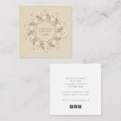 Boho Watercolor Wildblume Wreath Quadratische Visitenkarte (Vorne/Hinten)