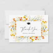 Boho Watercolor Wildblumen Abschluss Dankeskarte (Vorderseite)