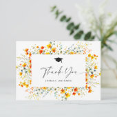 Boho Watercolor Wildblumen Abschluss Dankeskarte (Stehend Vorderseite)